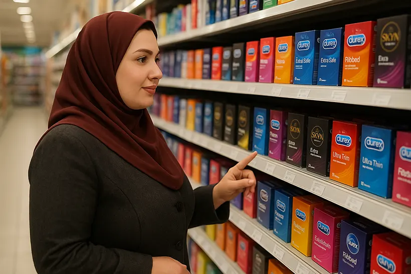 زن زیبای ایرانی در حال خرید کاندوم زن زیبای ایرانی در حال خرید کاندوم